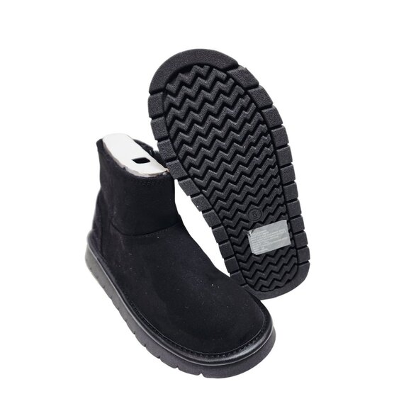 Wild Fable Platform Black Ankle Boots Size 10 Faux Suede Faux Fur Warm Lining - Picture 3 of 10